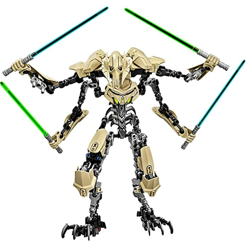 

32cm Star Toy General Robot Grievous With Lightsaber Hilt Combat Weapon Model Building Blocks Action Figure Toy Christmas Gift