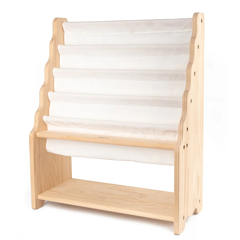 Simple Wooden Family Picture Bookshelf for Children Multi-Layer Mobile Cart Storage Rack Toy & Collections