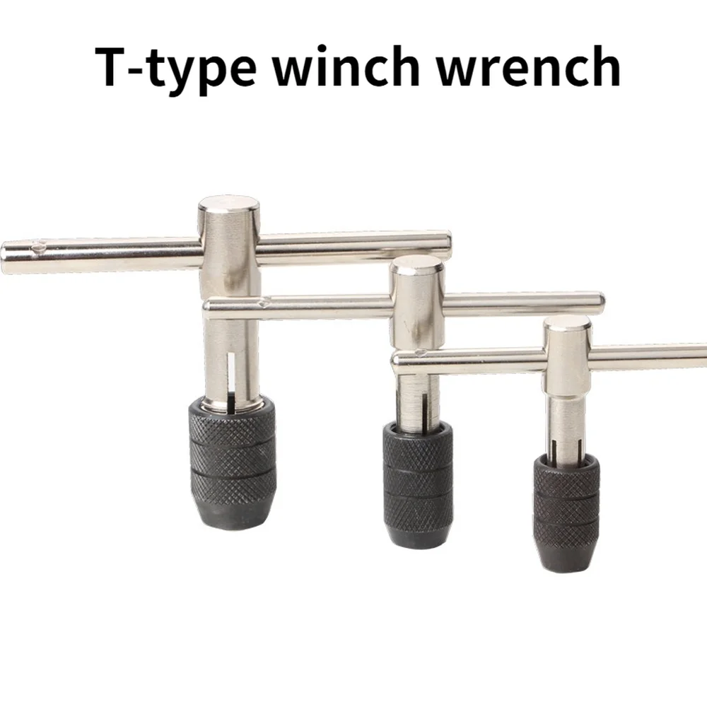 

M3-M6(1/8-1/4) M5-M8(3/16-5/16) M6-M12(1/4-7/16) Adjustable T Type Tap Wrench Hand Tapping Tool Screw Thread Tap Holder