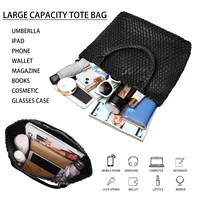 Woven Tote Bag Womens Purse Vegan Leather Shoulder Handbags - Fashion Summer Beach Tote Bags - Large Travel Totes - Image 5