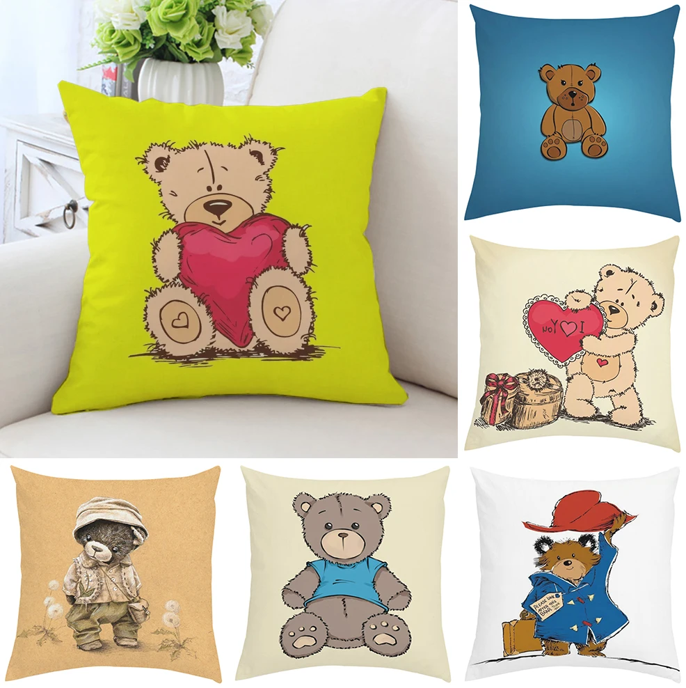 

45x45cm Cute Pillow Cover Teddy Bear Sofa Decoration Cushion Cover Bed Decoration Pillow Cover Wedding Customized Gift