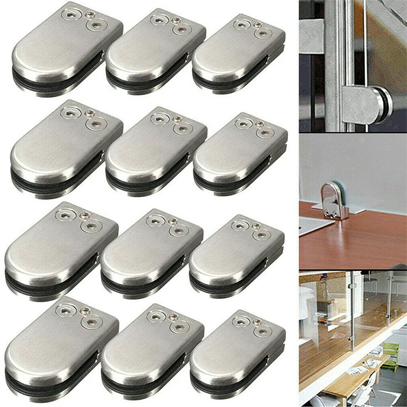 4/8PCS Round Shelves Support Brackets Clamps Clips for 6-12mm Glass Wooden Acrylic Adjustable Screw glass shelf clamp holder,shelf support brackets