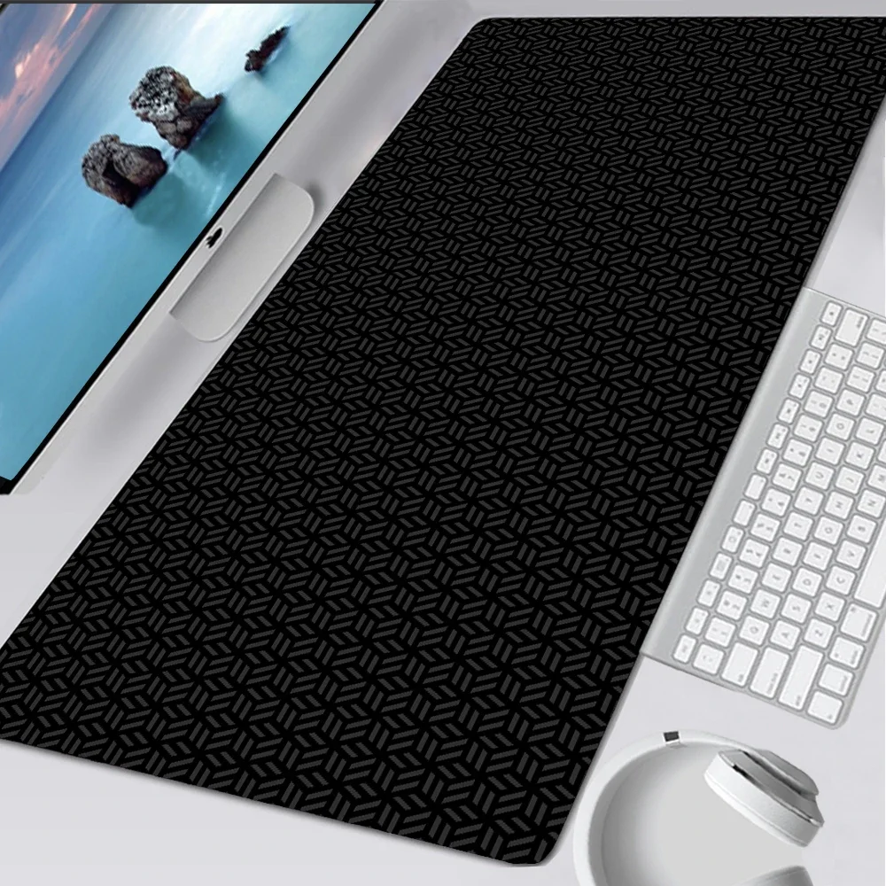 Laptop Black Mouse Pad Simple Hexagon Deskmat Big Mousepad Gamer Office Carpet Table Mat Keyboard Pad Carpet Gaming Accessories