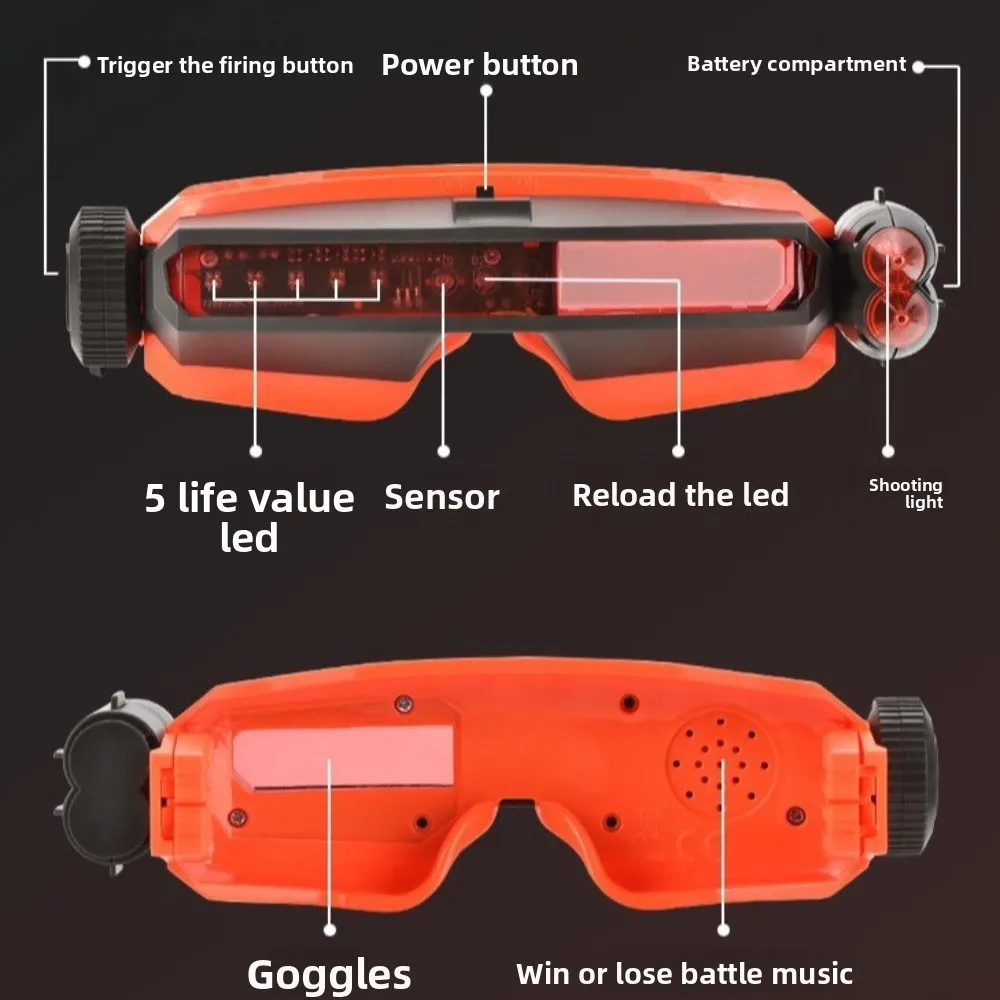 2pcs Simple Adjustable Laser Shoot Goggles Toy Role Play LED Light Beams Laser Game Up To 10m ABS Cool Glasses For Kids
