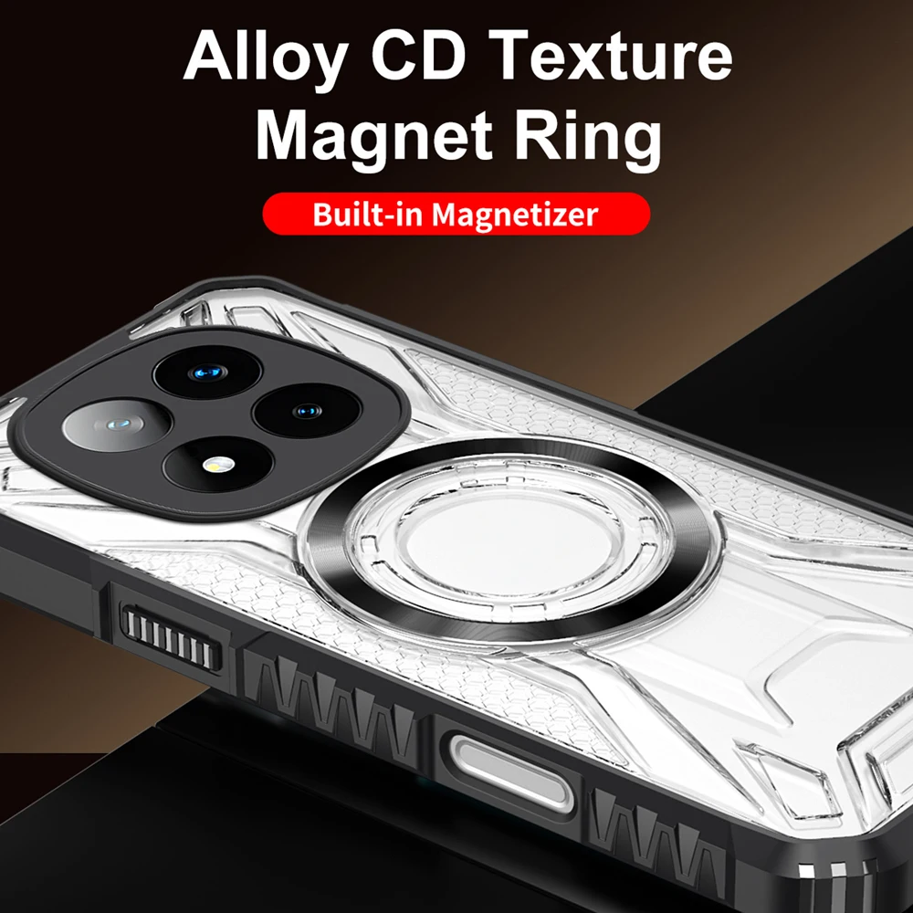 Enhanced Transparent Magnetic Phone Case - Heavy Duty Shockproof Silicone + PC Back Cover