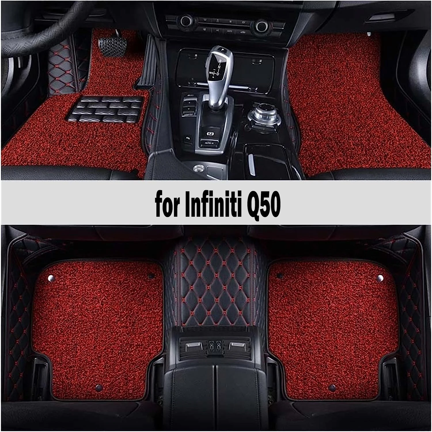 

Custom leather Car Floor Mats For Infiniti Q50 2014 2015 2016 2017 2018 2019 Custom Auto Foot Pads Automobile Carpet Cover