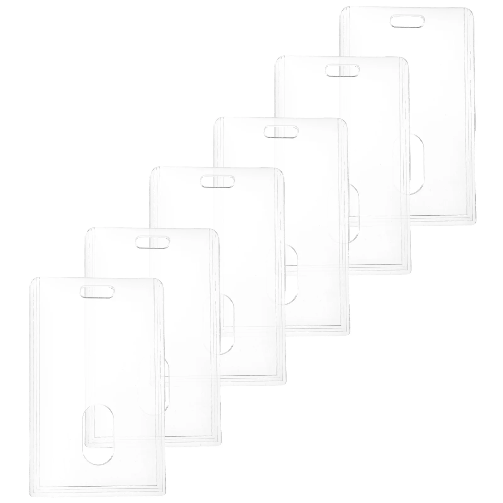 6 Pcs Transparent Card Holder Clear Sleeves Cards Small ID Game Badge Cover Staff 50 pcs container labels card cover work cards protector lanyard id holder clear