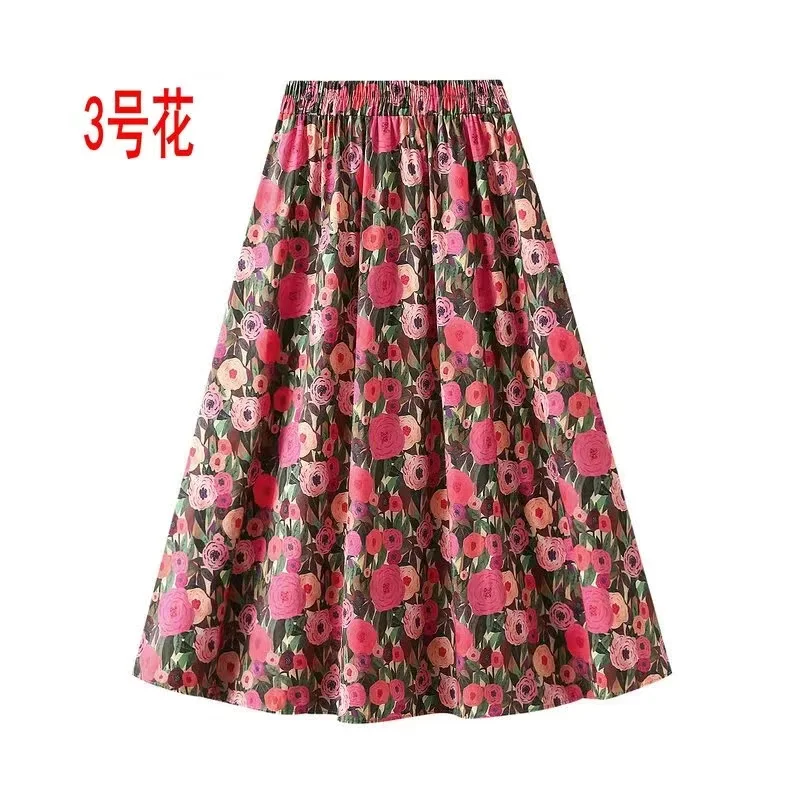 

Floral Printed Patchwork Skirts High Waist Elastic Jupe Mujer Faldas New Spring Summer Skirt Casual Women Clothes Dropshipping