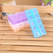 

Large double row 10 grid storage box transparent plastic box small medicine box independent cover nail enhancement jewelry box