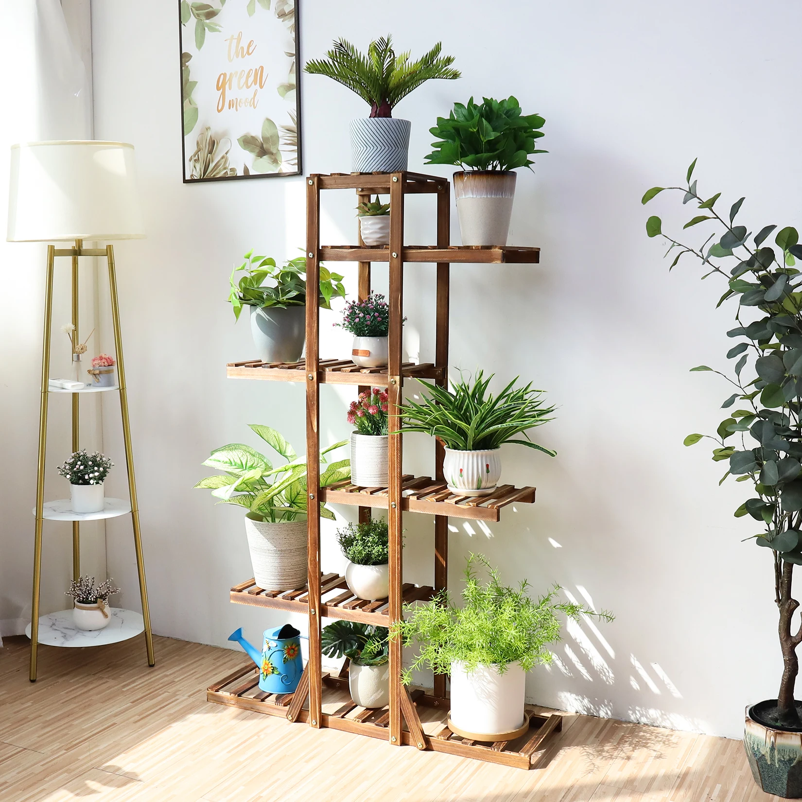 Wooden Plant Stand Indoor Outdoor Plant Rack Flower Pot Display Stand