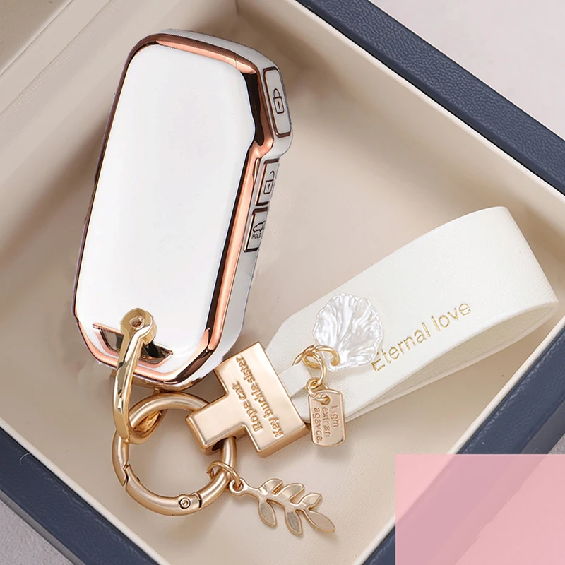 Nuovo Tpu Car Key Case Cover Shell Per Kia Xceed Ceed Sorento Soul Telluride Niro Gold Edge Key Shell 3 Button Accessori