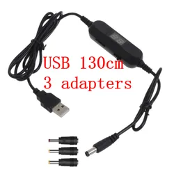 Universal Adjustable Output Voltage USB Converter Cable (USB 1.3m 3 adapters)