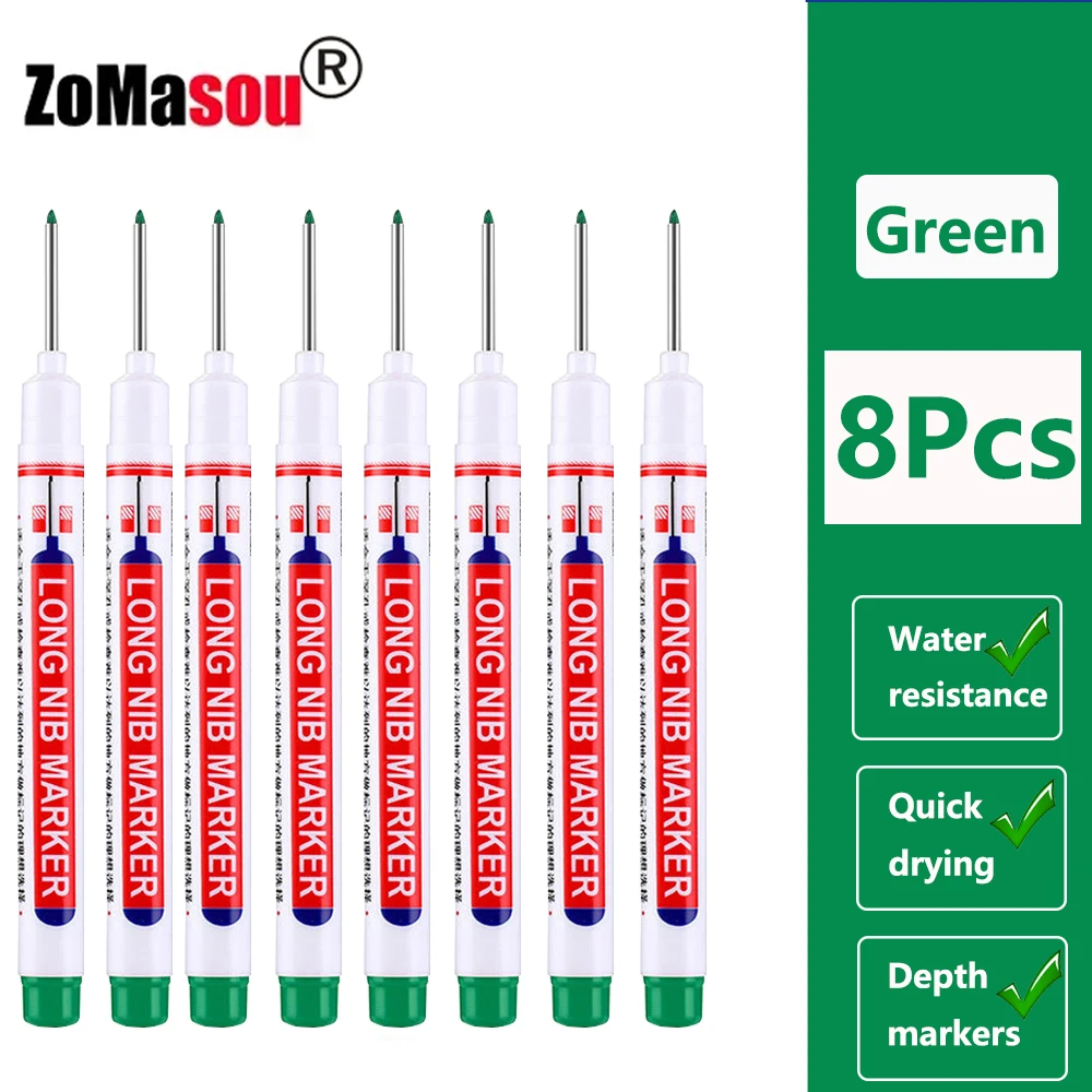 Waterproof Deep Hole Marker Pens for Woodworking and Metal Projects – Assorted Ink Colors