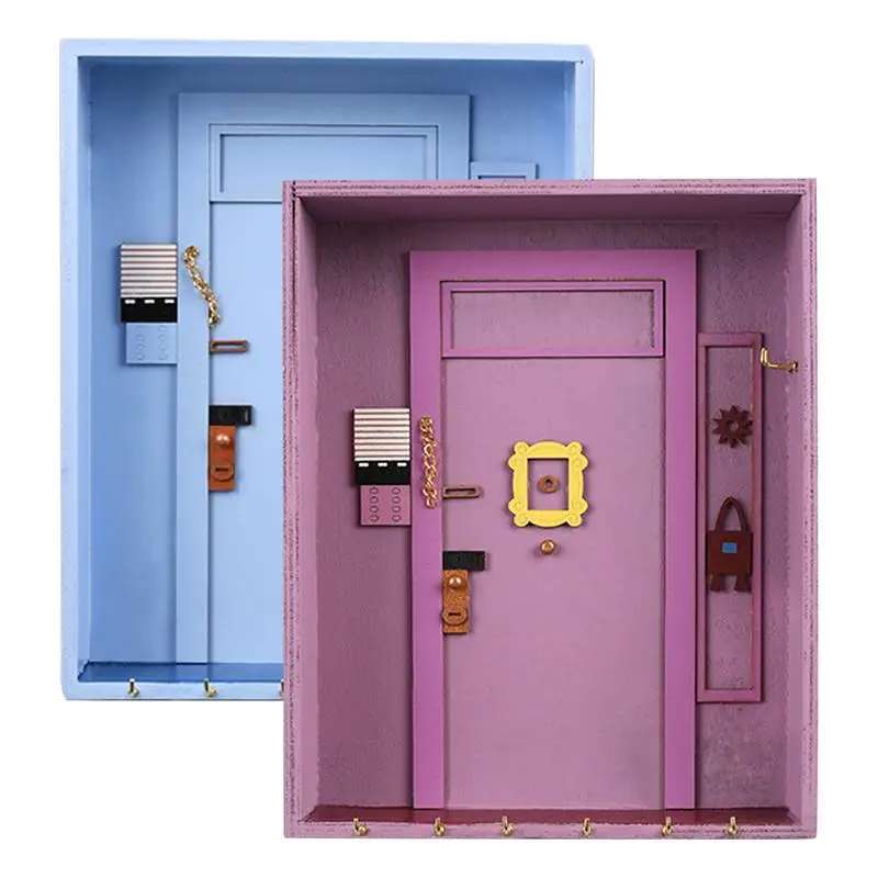 

Door Friends Key Holder Wall Mounted Decorative Key Holder Retro Wood Made Key Storage Coat Hanger For Living Room Porch