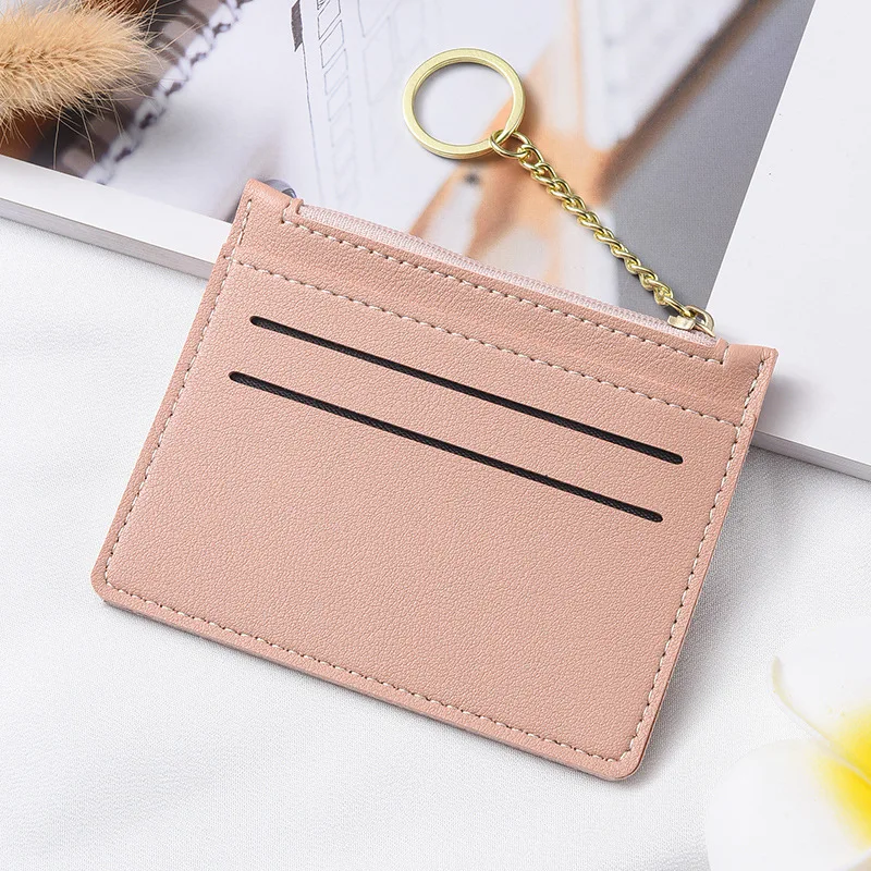 New Chain Fashion Ladies Bank Card Holder Coin Purses Designer Women Purse Zipper Design Men Wallet Mini Purse Unisex Bags C021