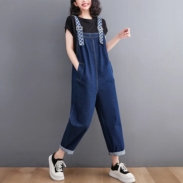  Women's Adjustable Strap Denim Overalls Vintage Ripped Bib  Jumpsuit Summer Regular Fit Stretchy Jean Pants with Pockets : Clothing,  Shoes & Jewelry