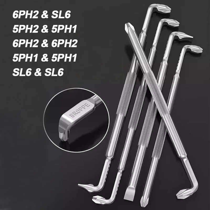 

BROPPE L/Z Shaped Screwdriver Bit Phillips Slotted Torx Hex Bit Set 90 Degree Right Angle Elbow Magnetic Screwdriver Wrench