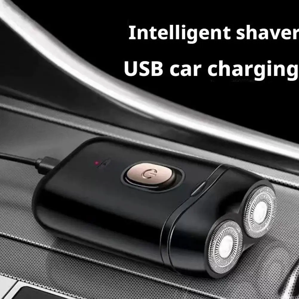 남성용 면도기 USB 충전식 휴대용 전기 면도기 LED 배터리 표시 기능 포함 방수 미니 여행용 회전식 면도기