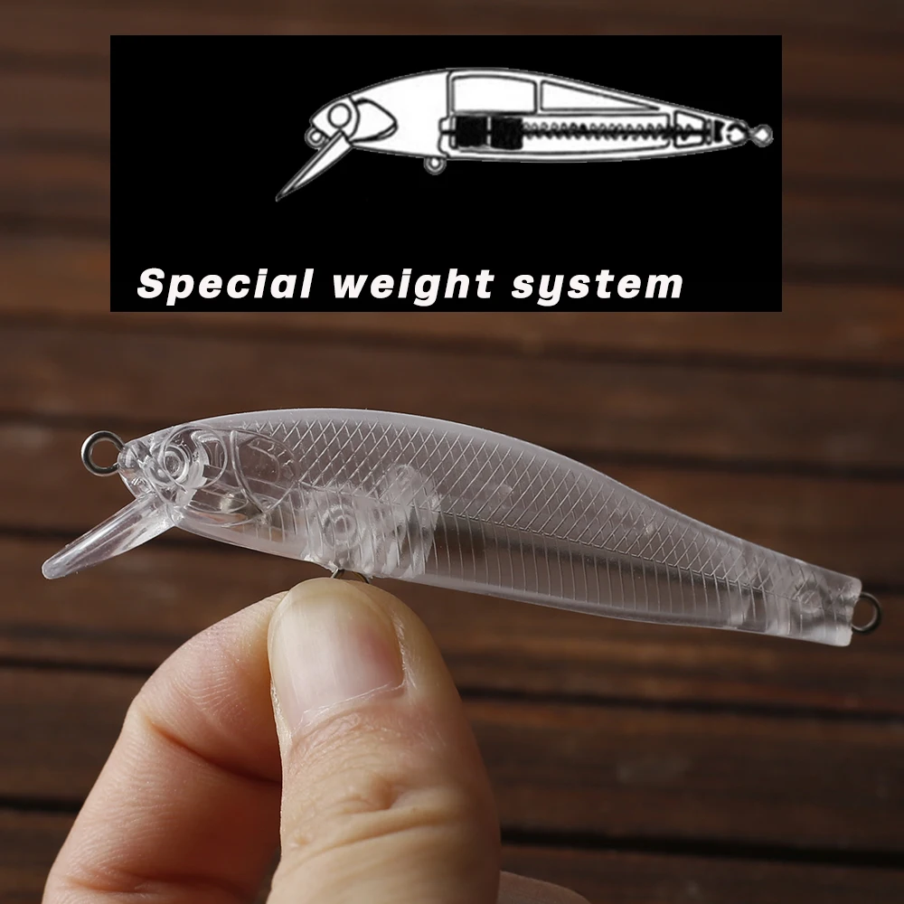 AYWFISH 15PCS / Lot 7CM 4.7G Jerkbait Blanks Special Weight Inside Unpainted  Float Minnow DIY Hard Plastic Transparent Bodies - AliExpress