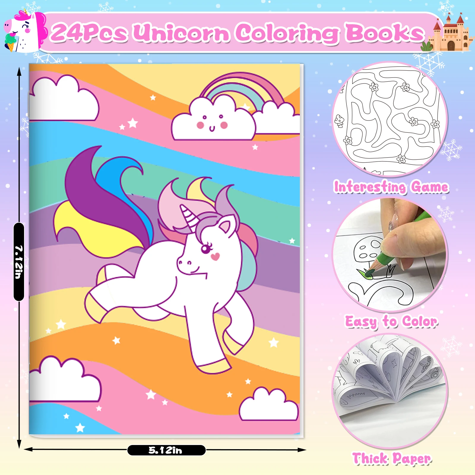 24-Pack Magic Horse Mini Coloring Books 2