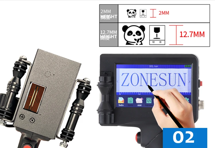 ZONESUN ZS-HIP127 Impressora a jato de tinta portátil máquina de codificação