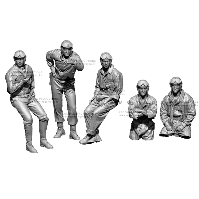 1/35 수지 군인 모델 키트 그림 무색 및 자체 조립(군인 5명) A-2075