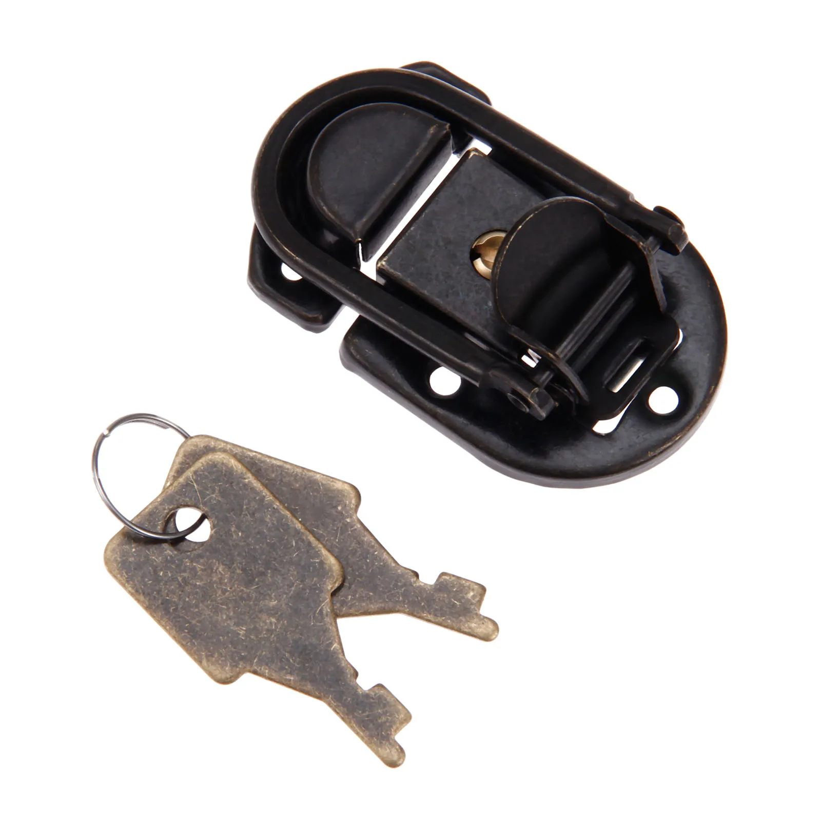 DRELD 1Pcs 58*34mm Iron Based Iron Purse Key Lock Antique Box Locks Vintage Wooden Box Toggle Latch Hasps Furniture Hardware