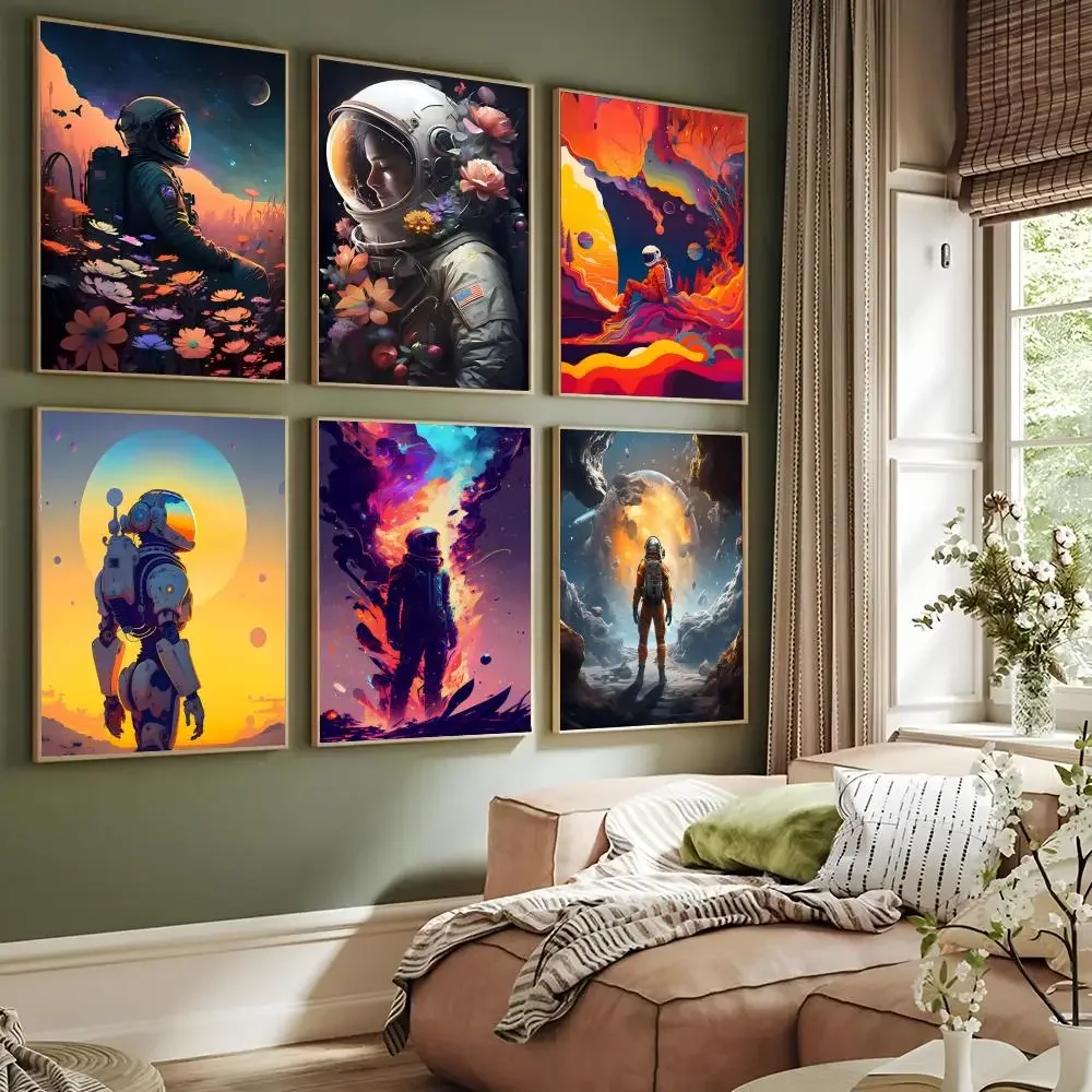 

Space Astronaut Cyberpunk Nordic Game Watercolor Poster Paper Print Home Living Room Bedroom Entrance Bar Restaurant Cafe Art