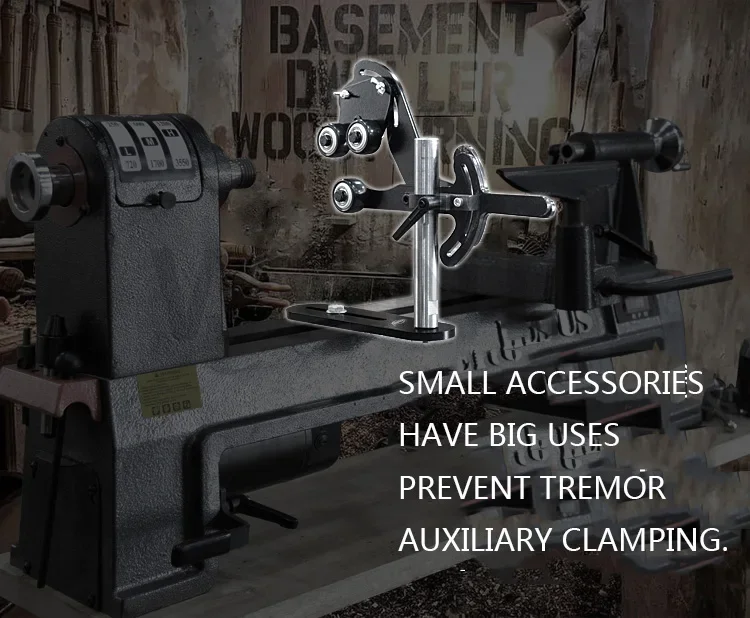 Multifunctional Lathe Center Frame Wooden Rotating Anti-Shake Bracket Support Ac