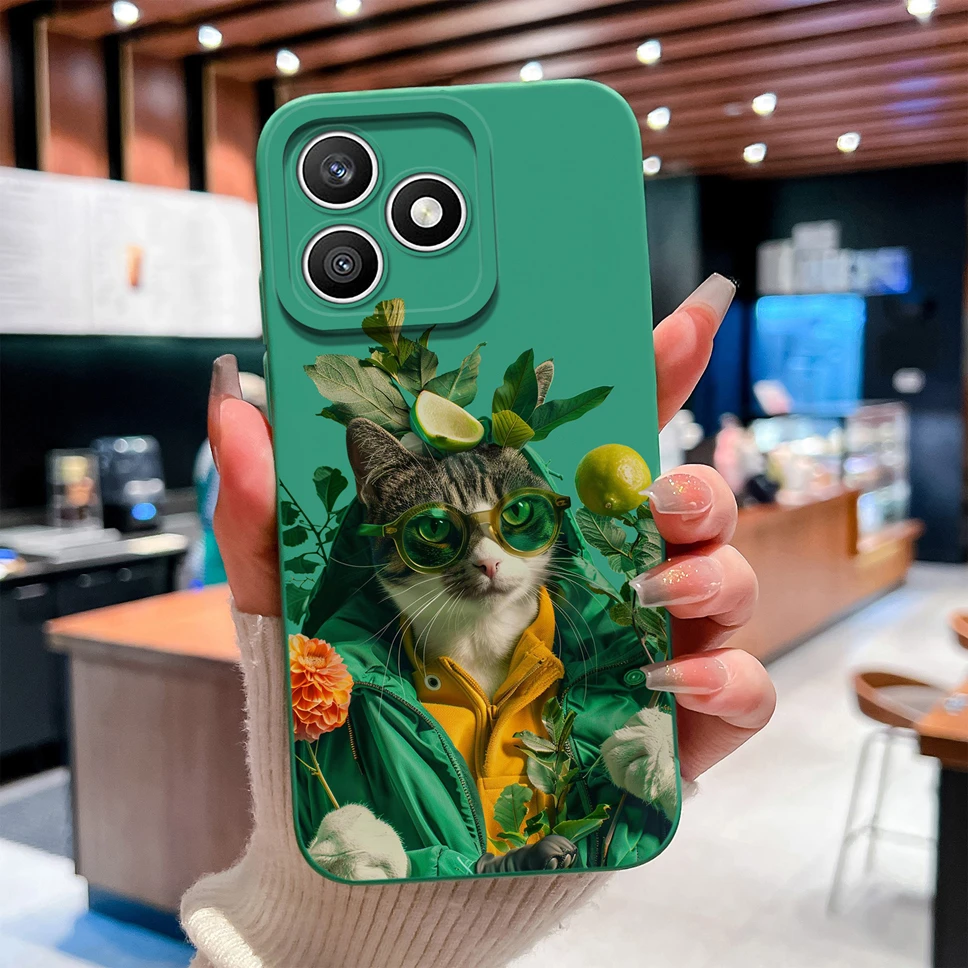 Green Cute Rabbit Pattern Silicone Case for For Honor X8D - Flexible, Anti-Drop with Full Camera Protection