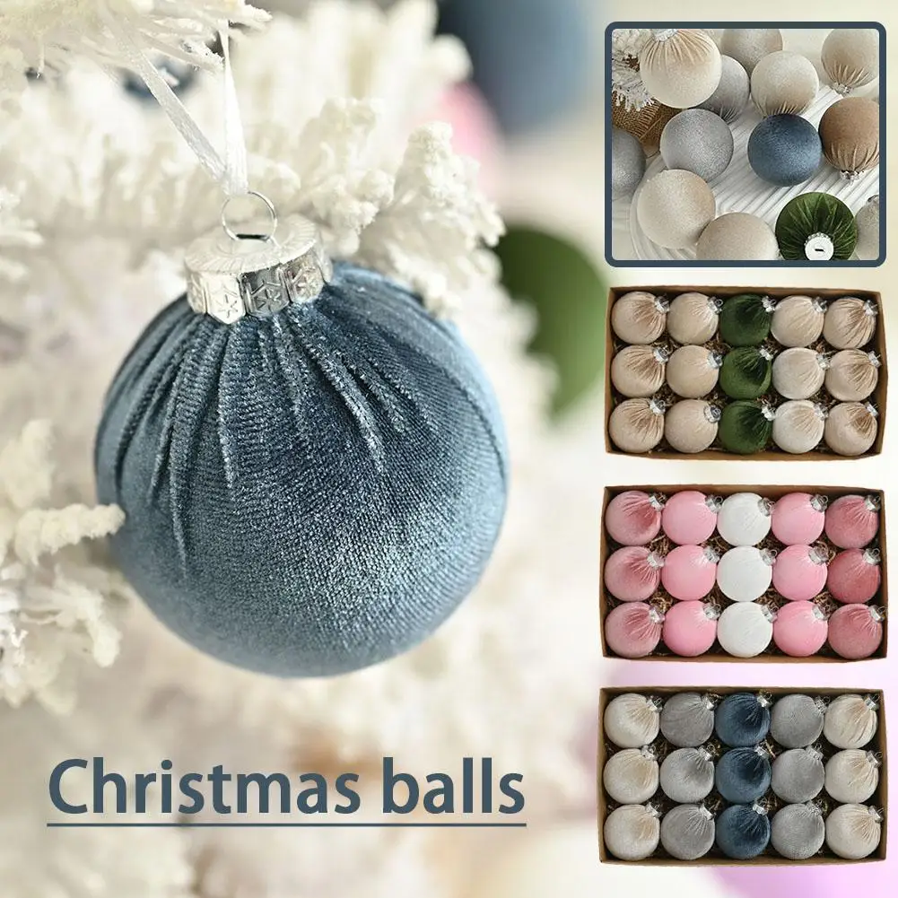 Veludo Christmas Tree Ball Ornamento, Pingente Pendurado,