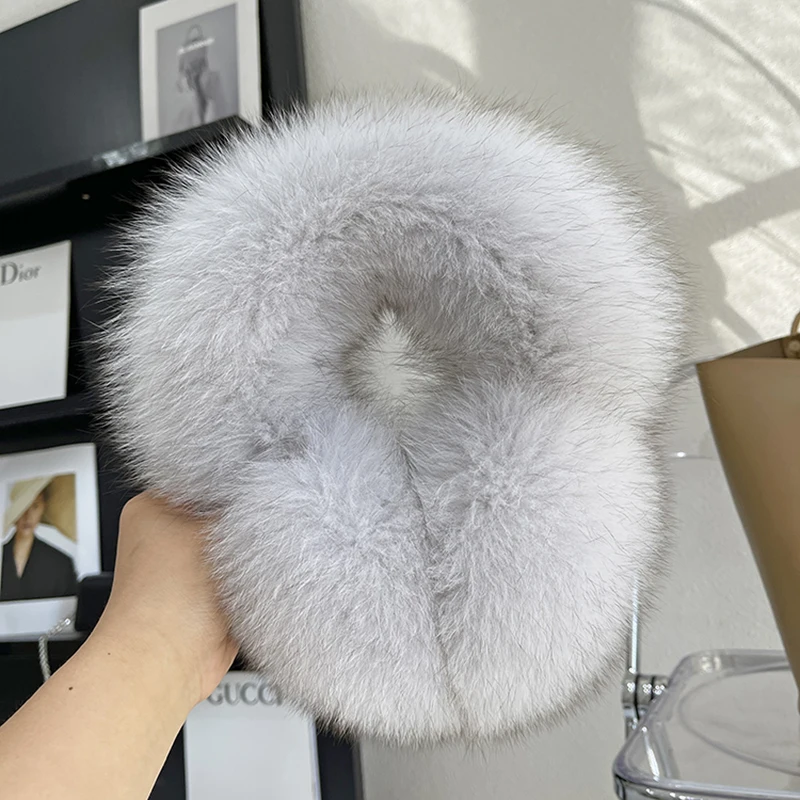 Winter Natural Real Fox Fur Earmuffs Plush Warm Decorate Women Cute Solid Ear Warmer Headphones Neck Warm Bib Scarf warm earmuffs fur earmuffs
