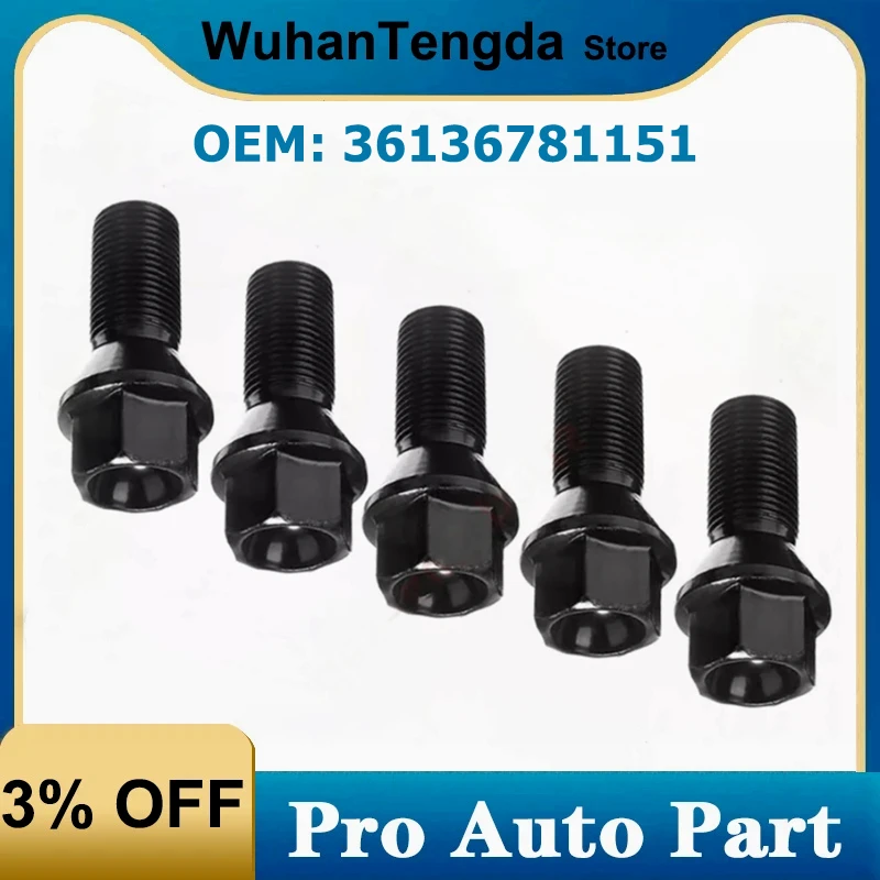 5Pcs 36136781151 36136890324 Wheel Lug Bolts Nut Black Steel Wheel For BMW X1 X2 X3 X4 X5 X6 E70 E71 F20 F25 320i M8