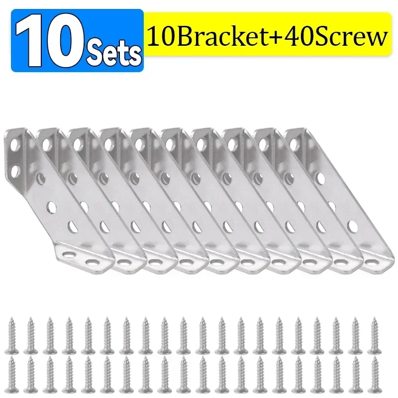 Supports D'angle Plats En Forme De T, Support De Fixation En Acier Inoxydable Plaque Angle Pour Bois Meubles Table Lit 35x15x70 Kit 20 Pieces 89521684