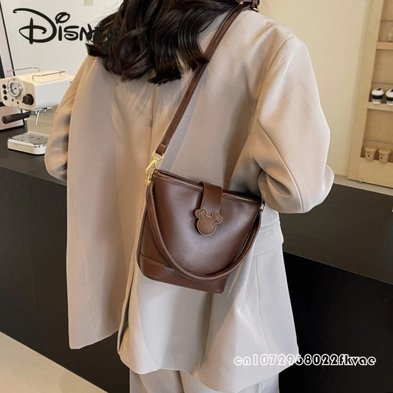 Disney Mickey New Women's Crossbody Bag Fashionable and High Quality Women's Shoulder Bag Solid Color Large Capacity Women's Bag