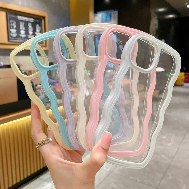 UEEBAI Custodia per iPhone 11 6,1 pollici, Graziose Onde Ricci Forma Cornice Silicone Antiurto Custodia per Telefono Ultra Sottile Slim Fit Morbida