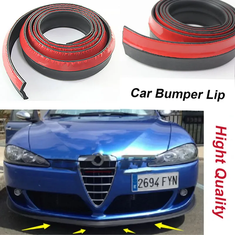 For Alfa Romeo 147 156 159 166 GTA AR Brera Spider Car Bumper Lip Body Kit Front Rear Skirt Spoiler Deflector Rubber Strip