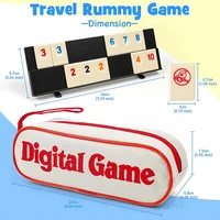 Rummy Cube Game with 4 Racks, 106 Rummy Cube Game Set with Portable Case, Rummy Tiles Travel Set for Family Classic Board Games 2
