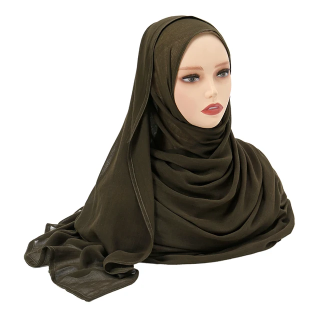 Châles en coton rayonne pour femmes musulmanes, Hijab Modal, écharpe unie, grande taille, Turban islamique, bandeau 190x85cm