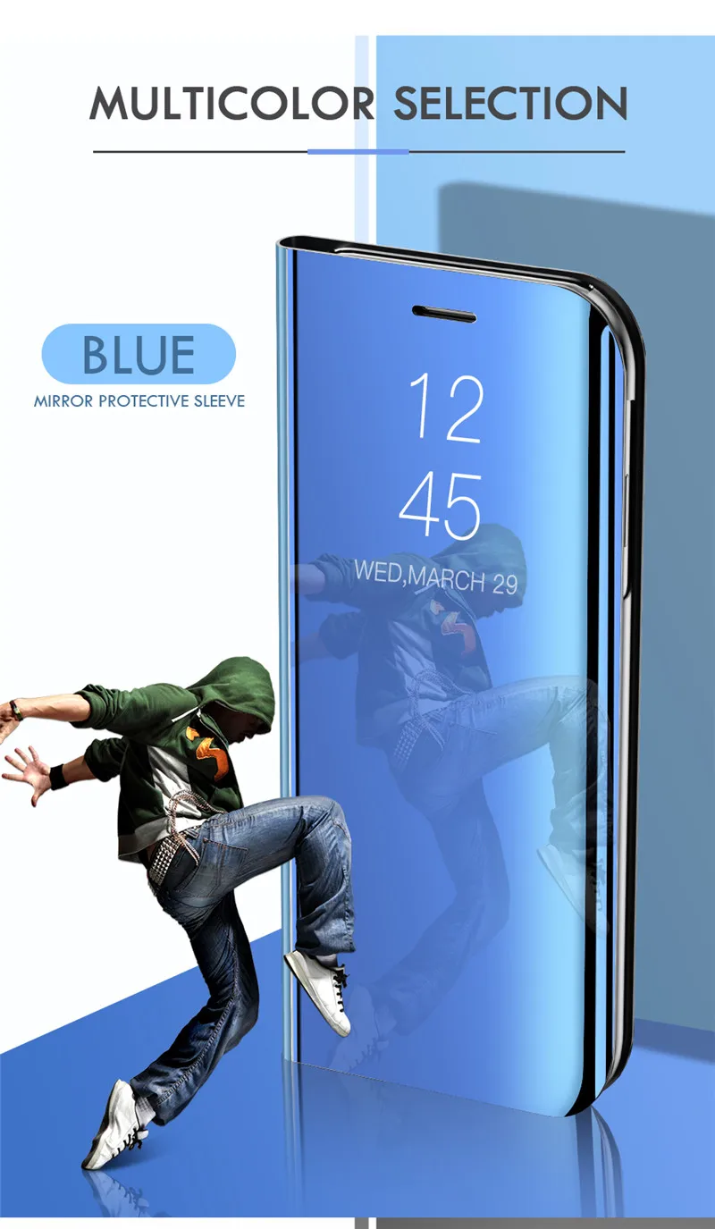 Fashion Smart Mirror Flip Case For Xiaomi Redmi Note 11 10 9 9s 11 Poco X3 8 8T 10s 11T Pro Max 9A 9C Mi 9T 10T Lite Cas_voghion.com