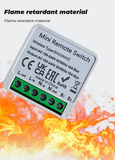 RF 433 MHz Smart Switch Mini DIY Wireless Remote Control Light Switches 16A Relay Receiver Automation Module for Home Led Lamp 6