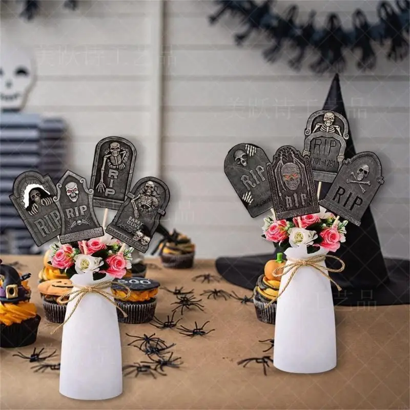 PXPC Halloween Party Dekorationen DIY Vase Insert -Karten mit Stöcken und Kleber