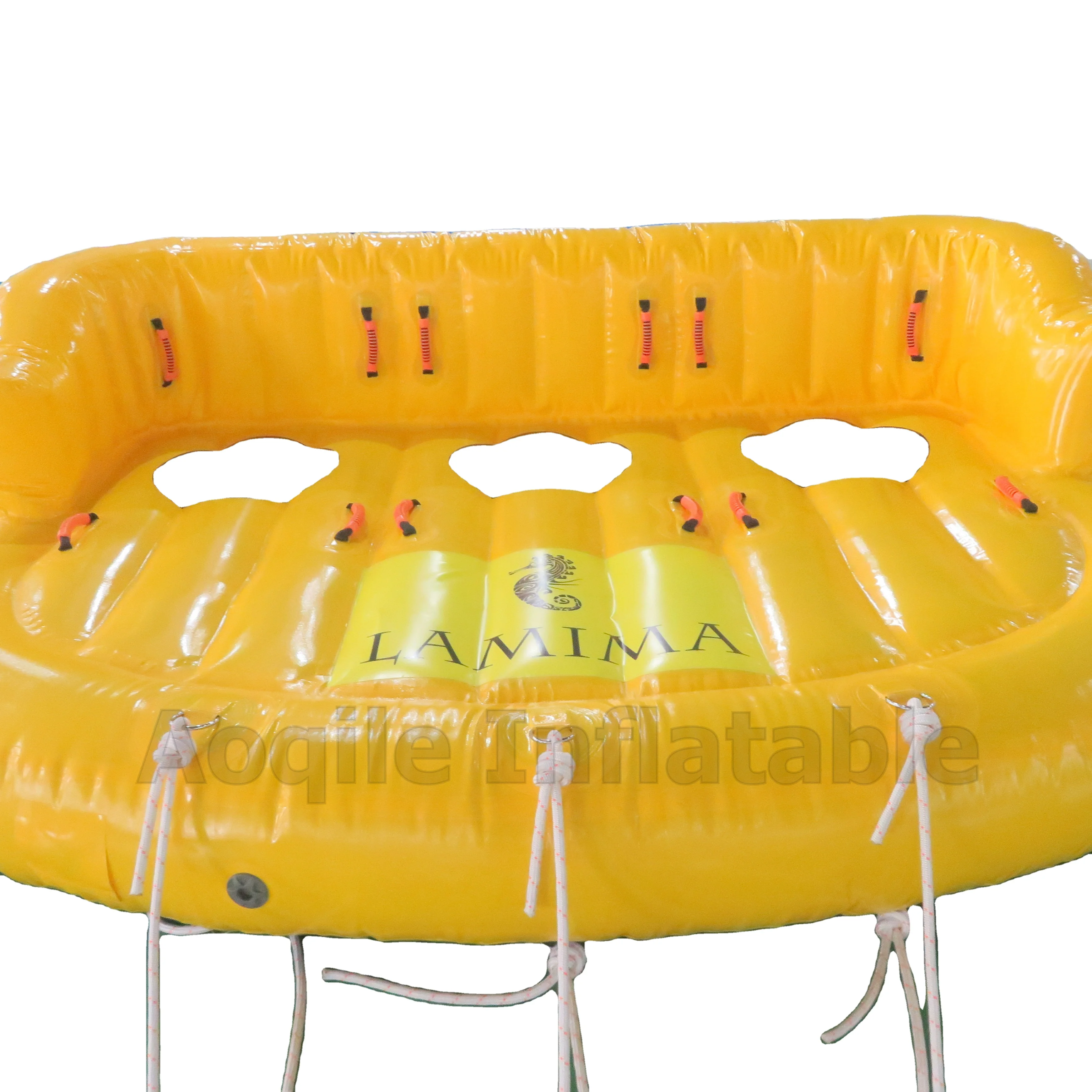 3 person riders crazy water sports pvc inflatable water floating sofa towable tube sofa