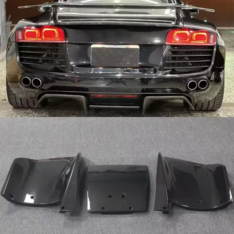 R8 Carbon Fiber Splitter Rear Lip Diffuser Fits for Audi R8 V8 V10 Gen ...