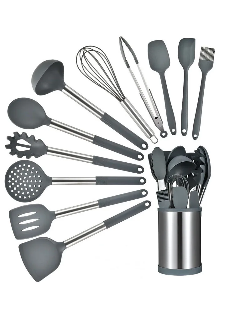 12PCS 360 Degree Rotating Base Cooking Tool Sets Non-toxic Baking Kitchen  Utensils Silicone Shovel Spoon Scraper Brush Turner - AliExpress