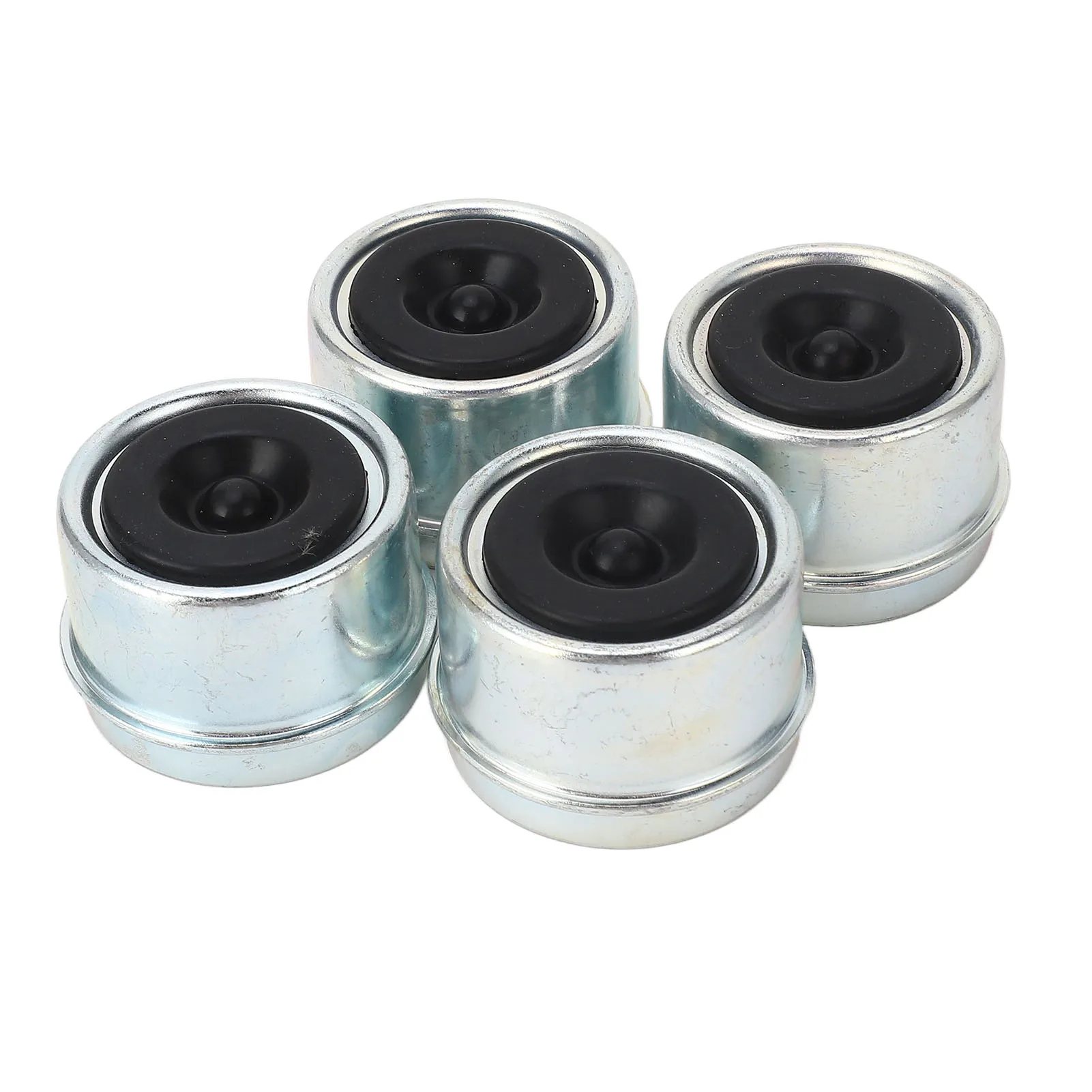 Trailer Bearing Dust Cap 4pcs 1.98in Trailer Bearing Dust Cap Trailer Axle Grease Oil Cap with Rubber Plugs for 2000 to 3500 Lbs Wheel Hubs