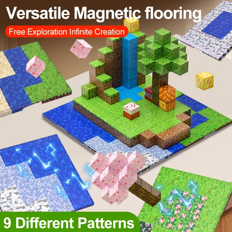 Magnetische Bausteine-Set mit Grundplatten, Lehrreiches Puzzle-Spielzeug für Kinder, STEM-Spielzeug in verschiedenen Formen für Jungen & Mädchen