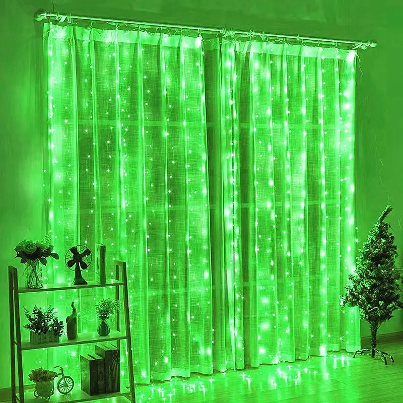 thumbnail image 1 of Cortina de guirnalda de 3/4/6 m para habitación, boda, 2024, luces navideñas, decoraciones, cortinas para el hogar, luces LED decorativas, luces de hadas, 1 of 5