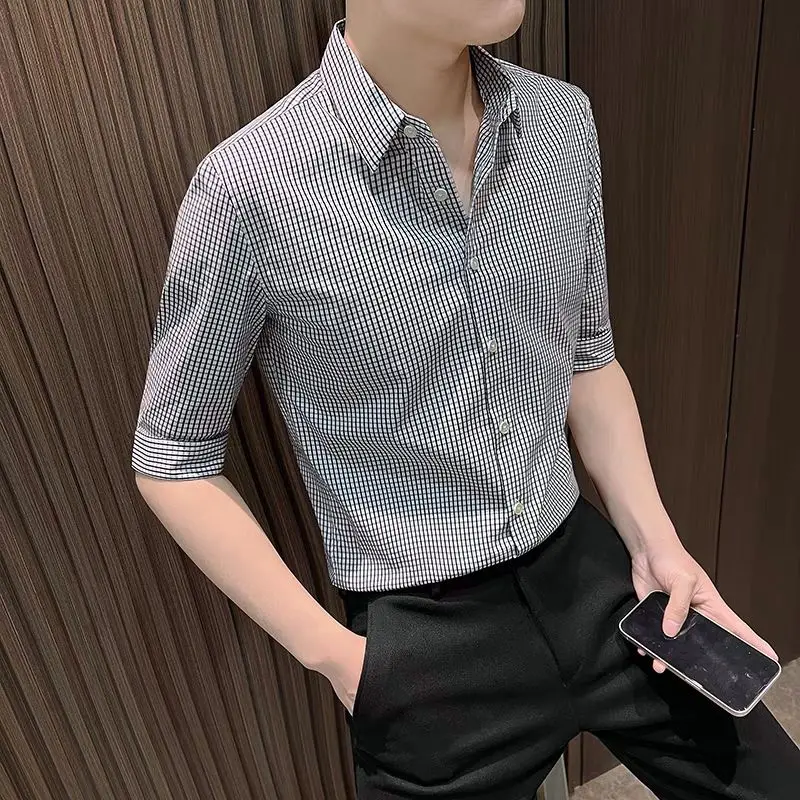 Spring KPOP Fashion Style Harajuku Slim Fit Ropa Hombre Loose Casual All Match Shirt Korean Style Square Neck Long Sleeve Blusa