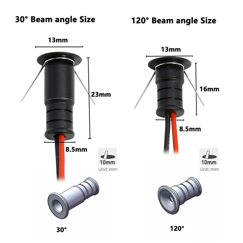 LED Spotlight Miniature Lights Super Mini Spot LED 12V Spotlight 0.5W Dimmable Spot Lights Recessed Ceiling Spotlight IP65 Car KTV Bar Bedroom Stair Lamps